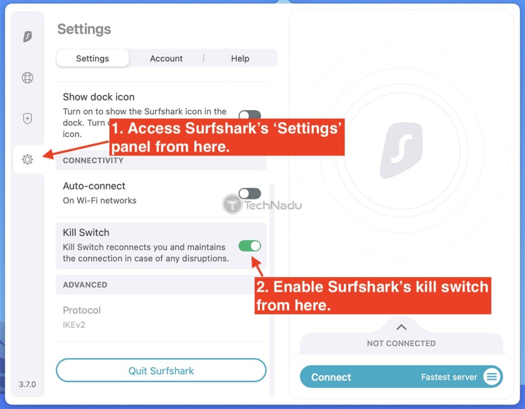 Steps to Enable Kill Switch on Surfshark for Mac