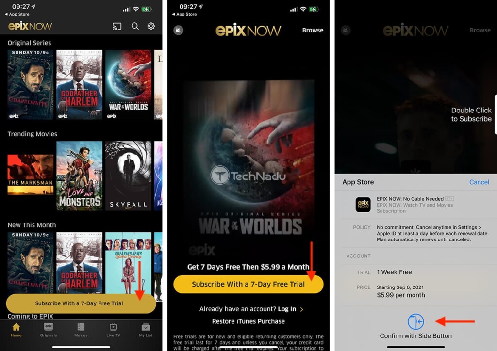 Steps to Subscribe to EPIX NOW Outside the US