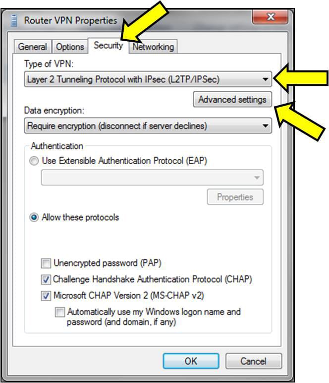 Switching to L2TP on a Manual VPN Connection in Windows