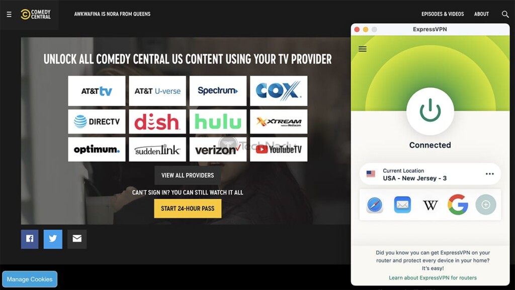 Unblocking Comedy Central Outside the US Using TV Provider Credentials