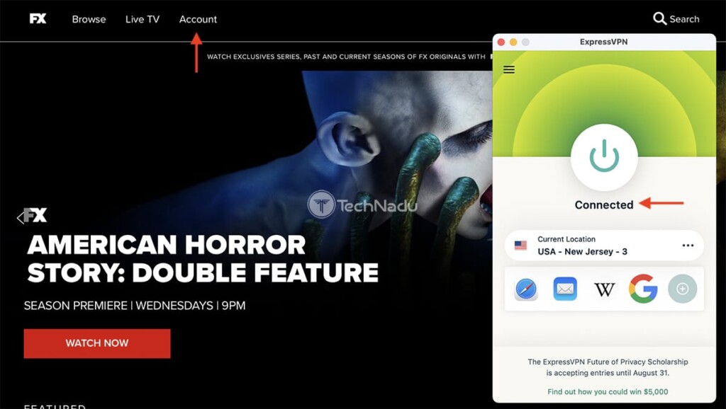 Unblocking FXNOW Outside the US Using ExpressVPN