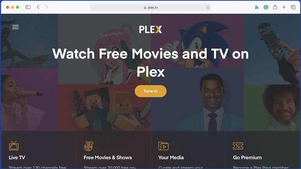 Plex Website Home Page