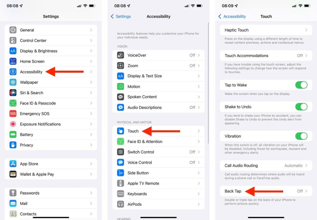 Steps to Enable Back Tap on iPhone 13 iOS 15