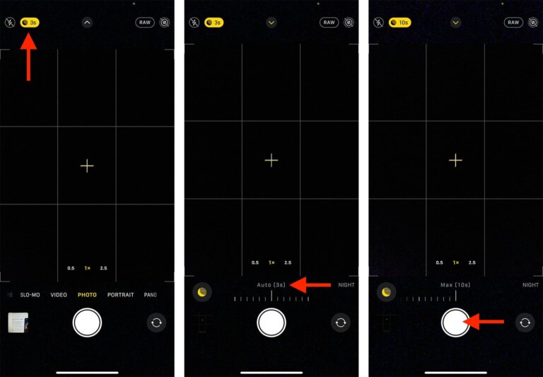 how to put camera on night mode iphone 13