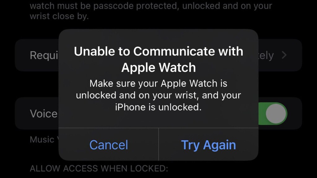 Unlock with Apple Watch Issue iPhone 13