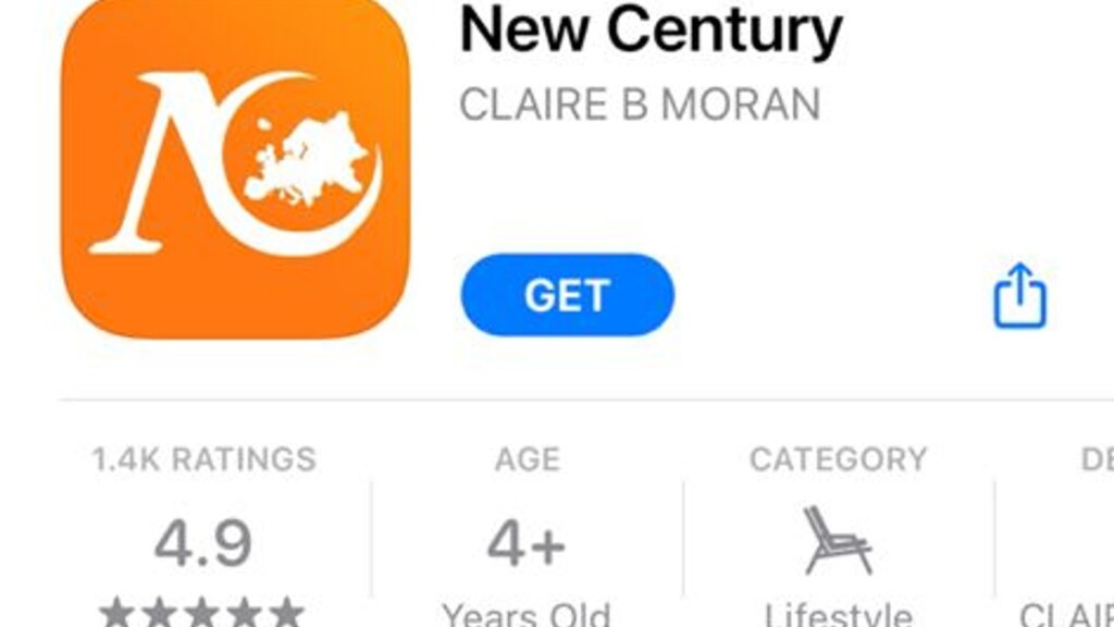 "New Century" app on Apple App Store