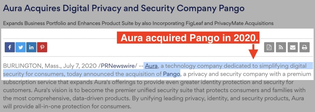 Aura Acquires Pango Announcement