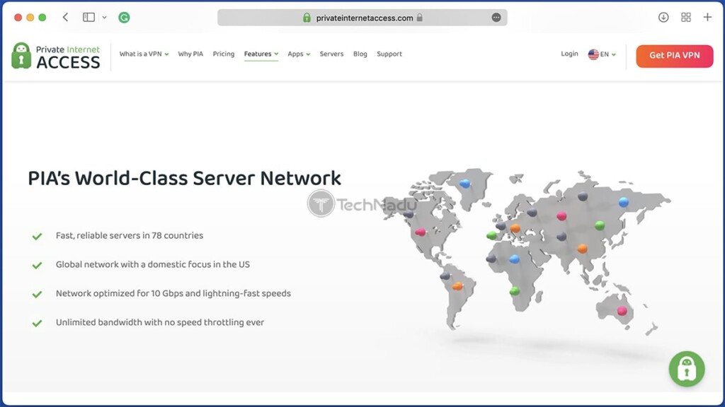 PIA's Marketing Message About Its Server Network