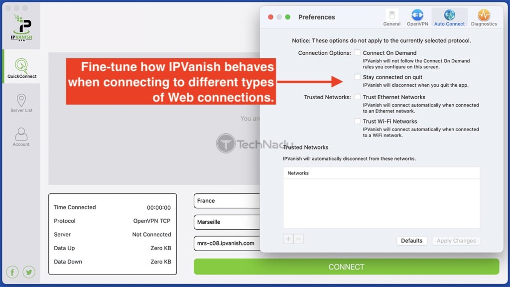 Setting Up VPN Connection Settings in IPVanish