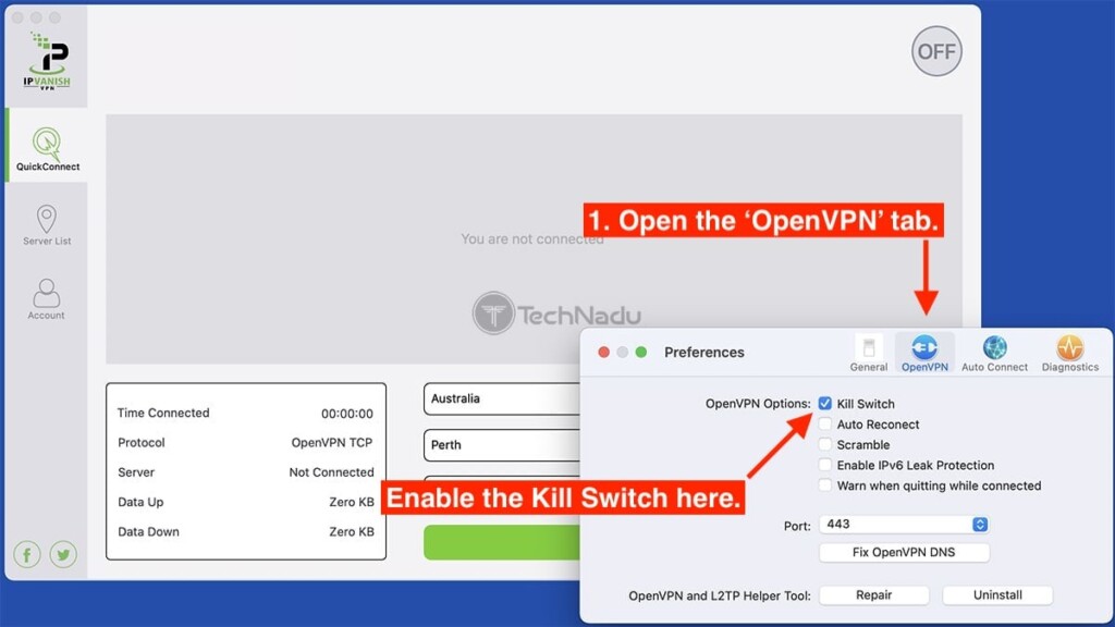 Step to Enable Kil Switch in IPVanish