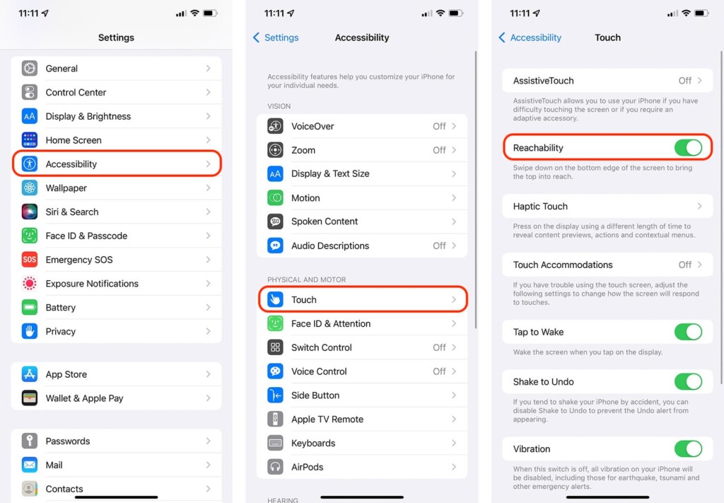 Steps to Enable Reachability on iPhone