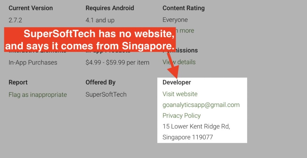 SuperSoftTech Info on Play Store