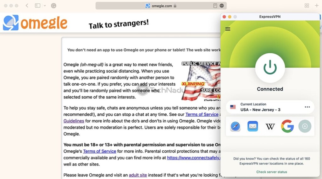 Bypassing Omegle Ban Using ExpressVPN