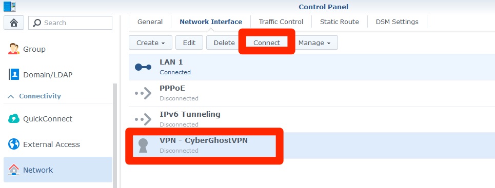 How to install and use CyberGhost VPN on Synology NAS