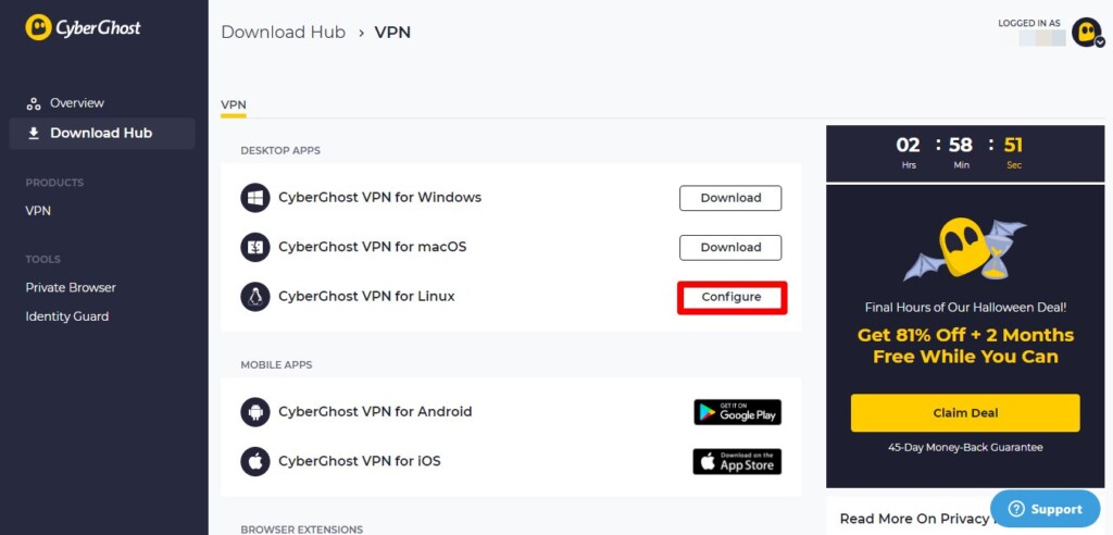 How to Install & Use CyberGhost VPN on Linux