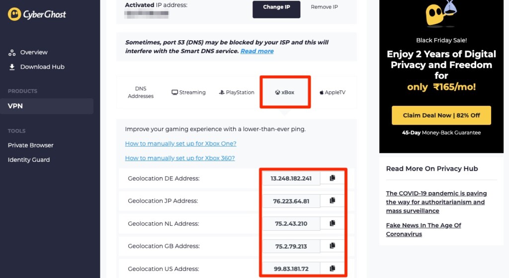 how to install and use CyberGhost VPN on Xbox