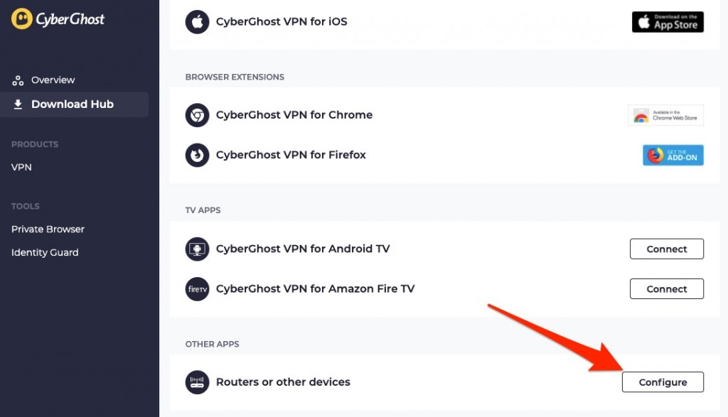 how to download, install and use CyberGhost VPN on Router