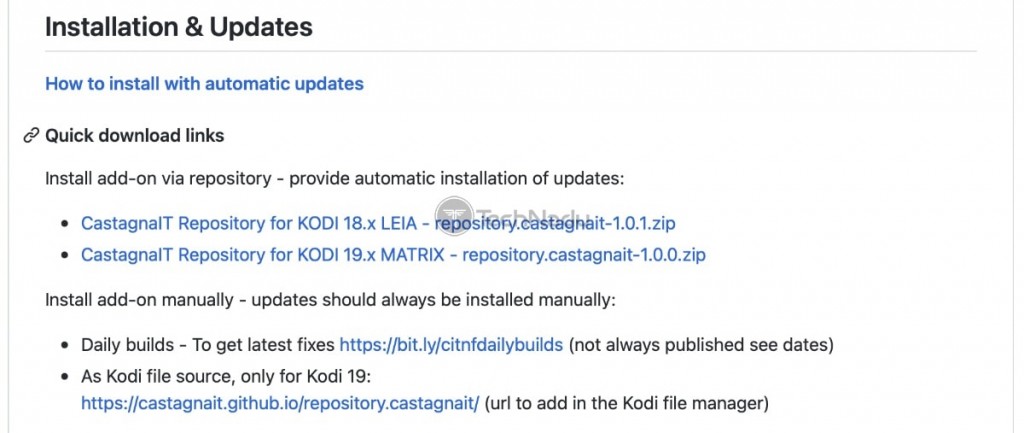 Downloading CastagnaIT Repository for Kodi