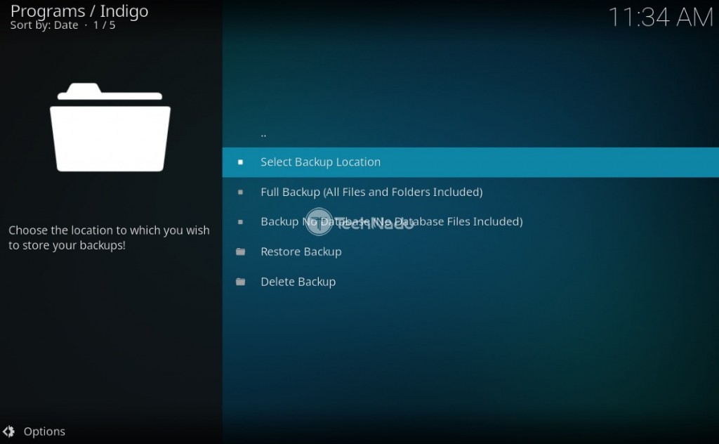File Backup in Indigo for Kodi