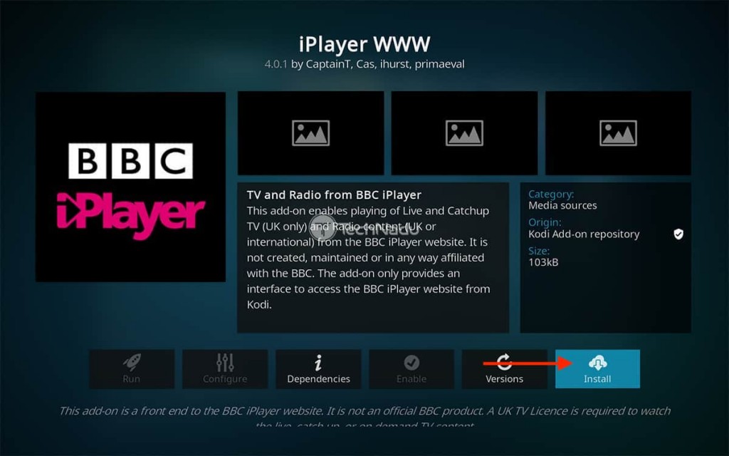 Install Button iPlayer WWW Overview on Kodi