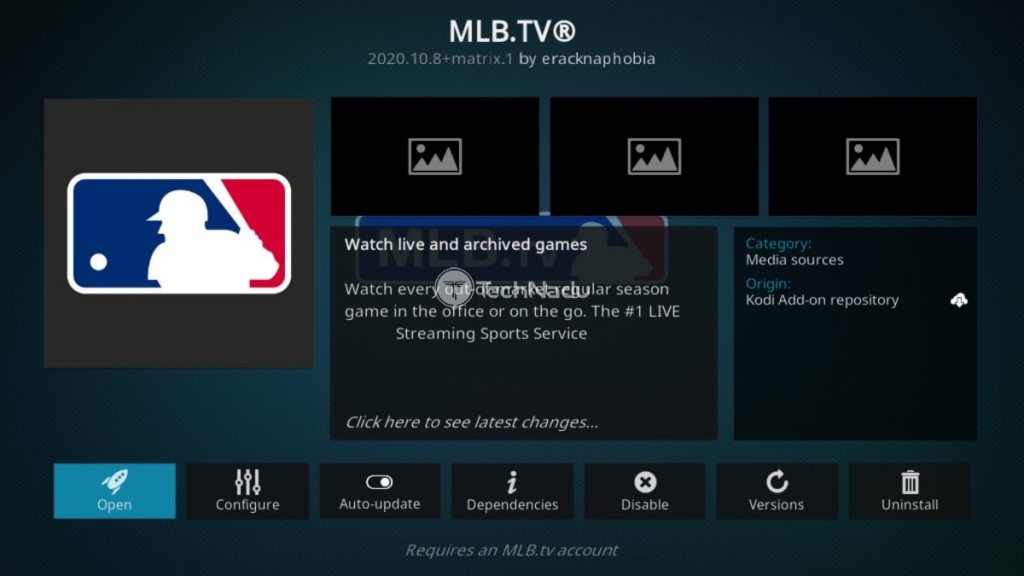 MLB.TV Addon for Kodi