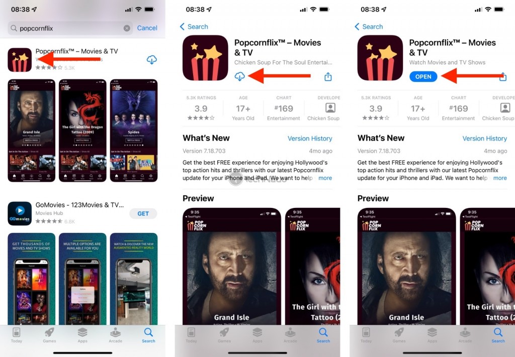 Steps to Download New Popcornflix on iPhone