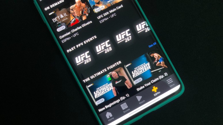 UFC on Android using ESPN Plus