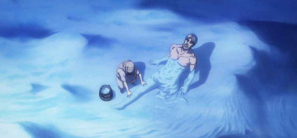 Ymir builds Zeke's body out of the soil