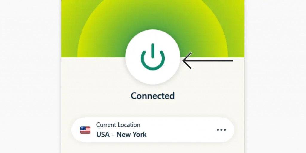 ExpressVPN connected to USA server
