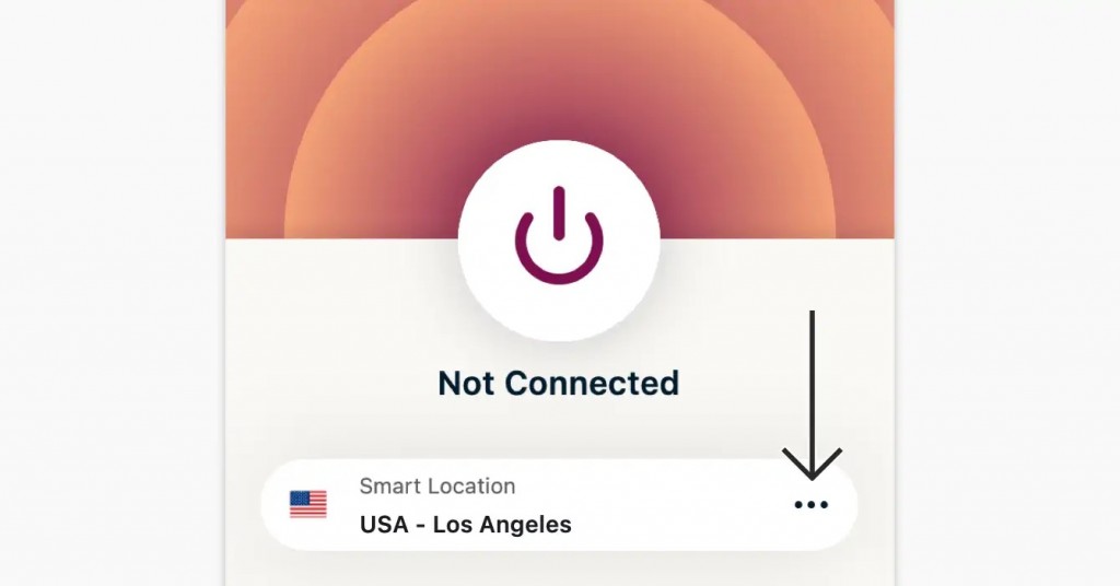 Smart Location Button in ExpressVPN interface. 