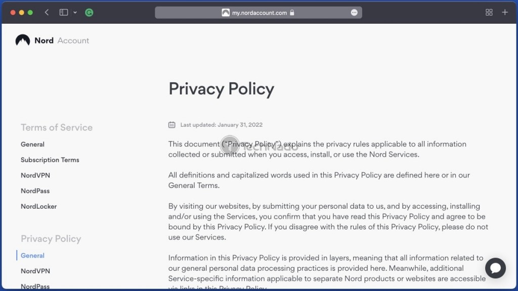 Nord Account Privacy Policy