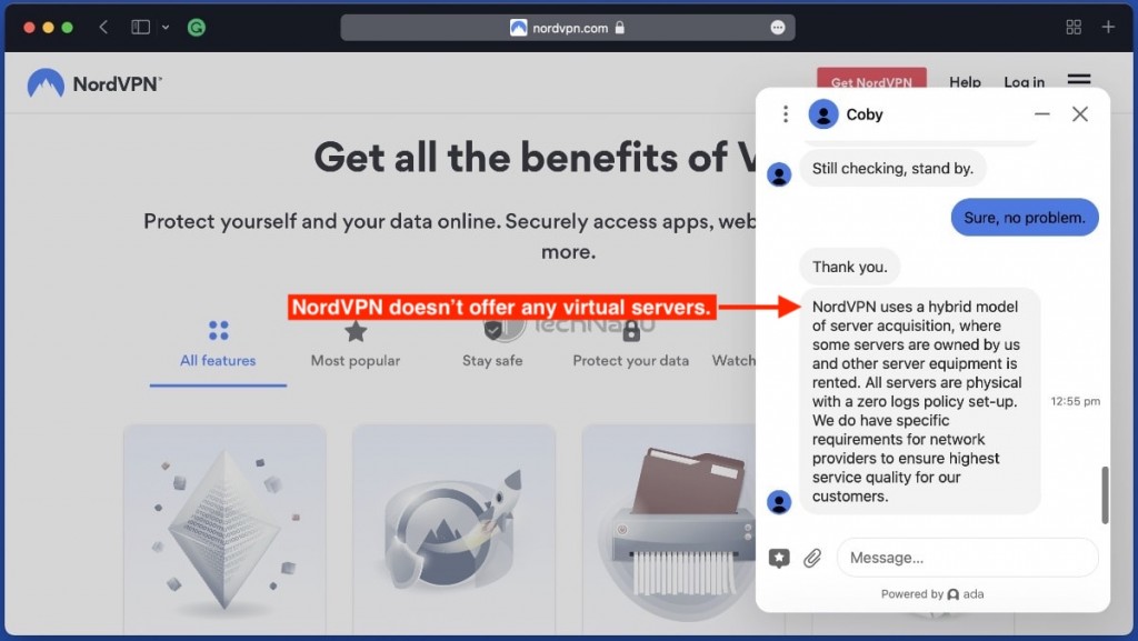 NordVPN Customer Support Talking About Virtual Server Locations