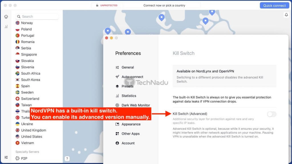 Steps to Enable Kill Switch in NordVPN