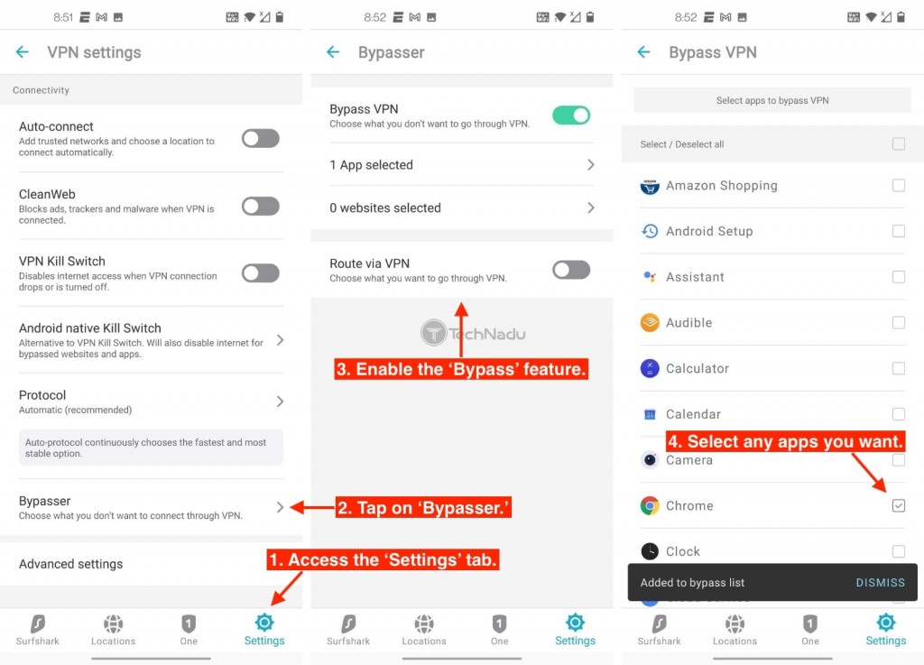 Steps to Enable Split Tunneling on Surfshark for Android
