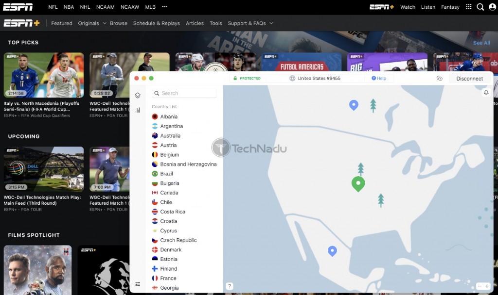 NordVPN Unblocking ESPN Plus