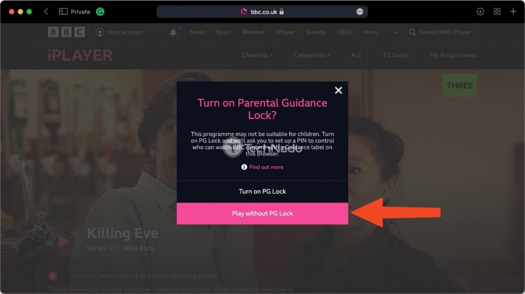 iPlayer Asking for Parental Guidance Controls
