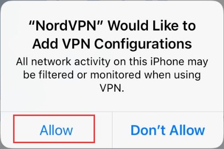 Add NordVPN configuration on iOS