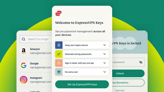ExpressVPN Keys Password Manager Interface Design