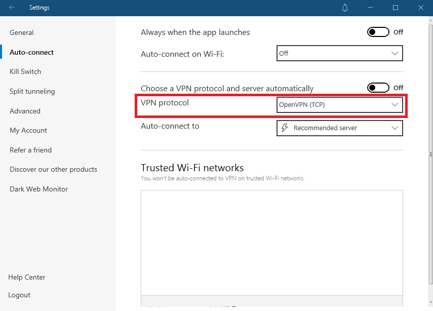 NORDVPN VPN Протокол