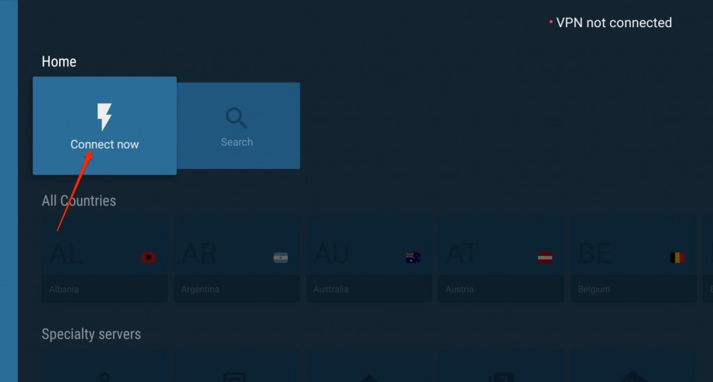 Connect NordVPN on Android TV