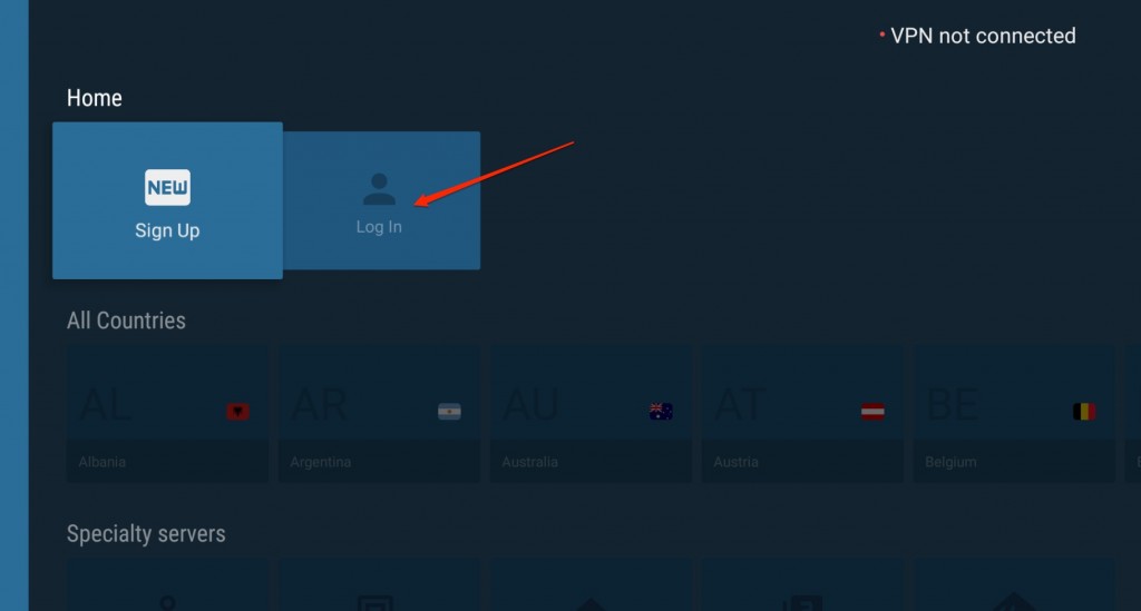 Log into NordVPN on Fire TV Stick
