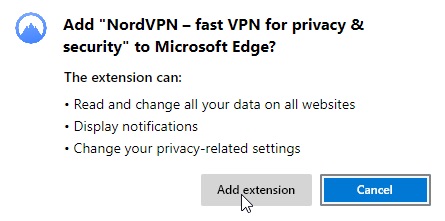 NordVPN add extension
