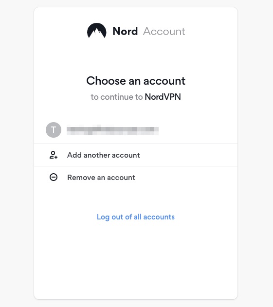 NordVPN account website