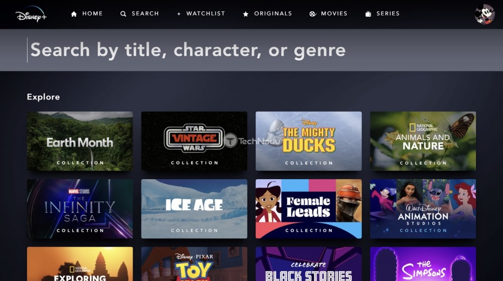 Search Functionality on Disney Plus