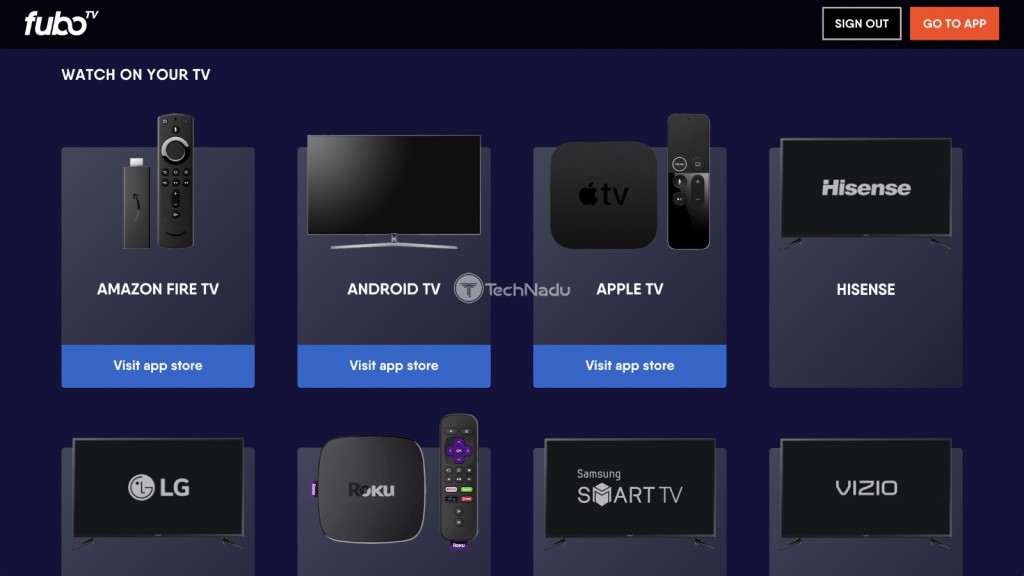 Selection of Devices Compatible with FuboTV