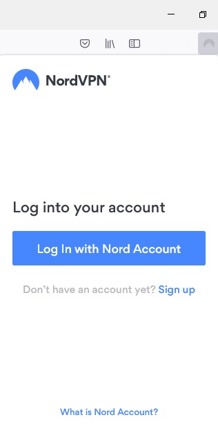Log in with NordVPN account on Firefox