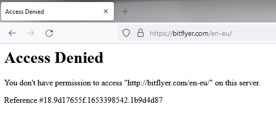 bitFlyer access denied