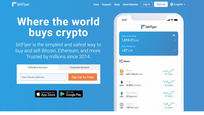 BitFlyer Crypto Exchange Homepage