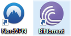 BitTorrent and NordVPN icons