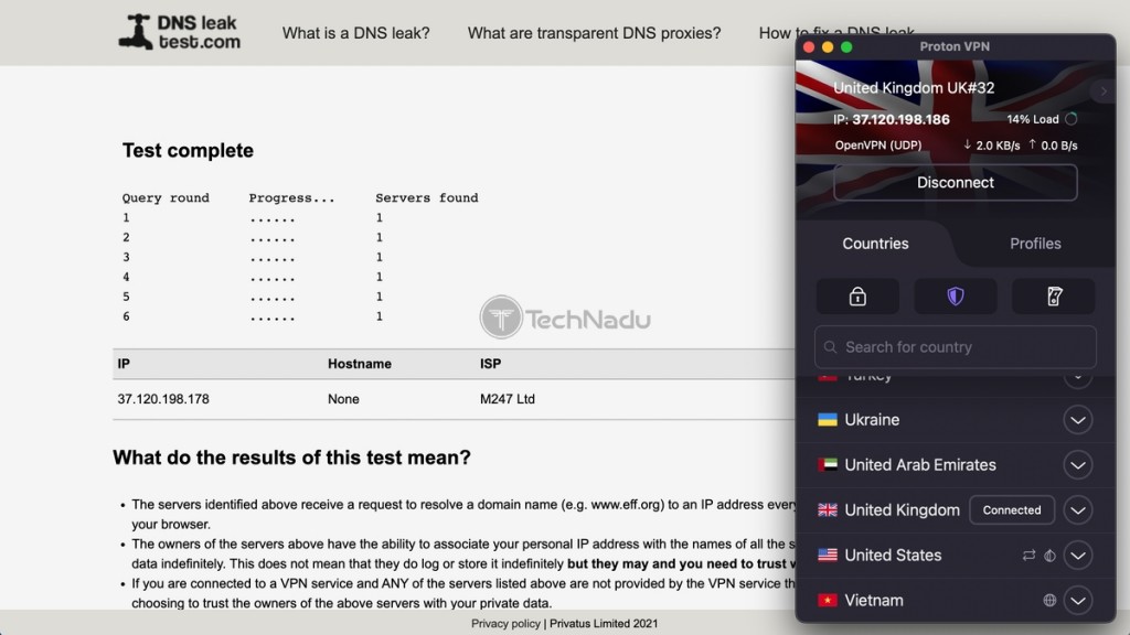 DNS Leak Test Proton VPN